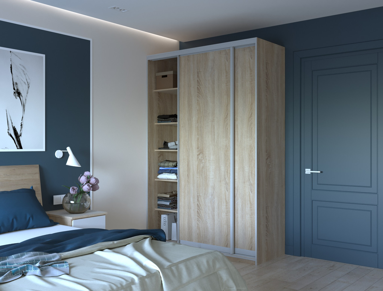 Шафа купе Doros Сіті Лайт Дуб Cонома 2 ДСП 150х45х225 (42002013) 4