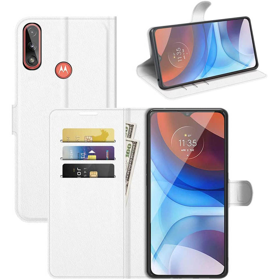 

Чехол-книжка Litchie Wallet для Motorola Moto E7 Power White, Белый