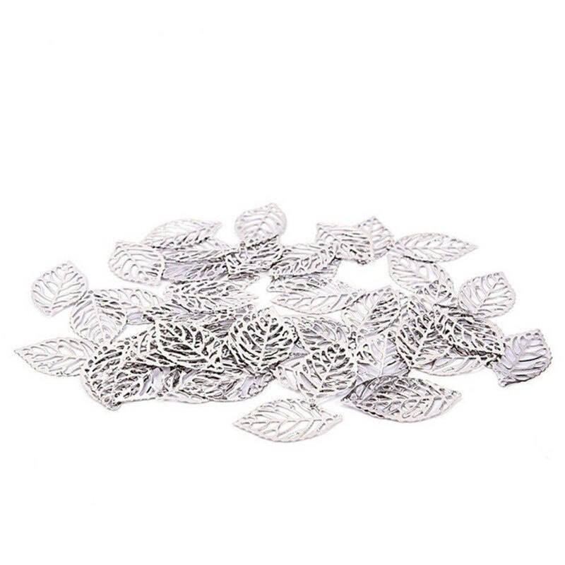 

Листья для украшений, листочки металл цвет серебро 30*20 мм 50 шт уп.