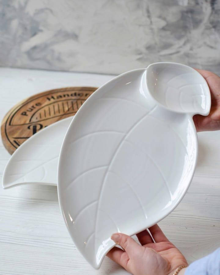 

Фарфоровое фигурное блюдо с соусником Blanc 33 см, Белый