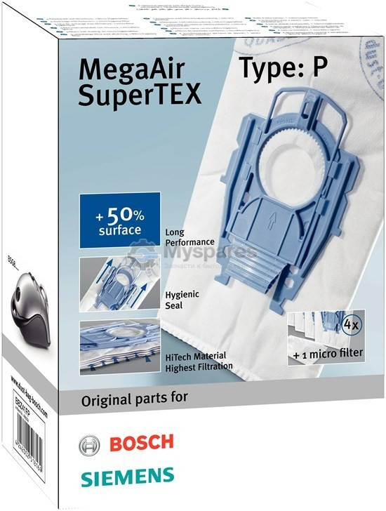 

Набор мешков (4 шт)+фильтр TYPE P для пылесосов BOSCH,SIEMENS 468264 оригинал BBZ-41FP