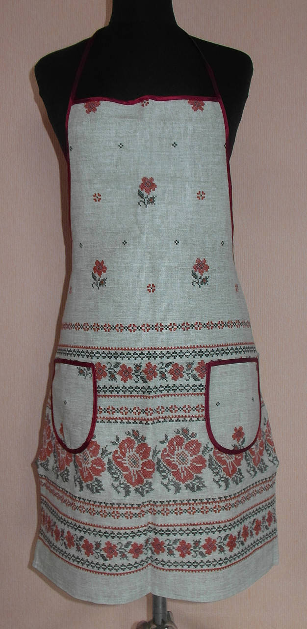 

Передник ( фартух ) льянной с нагрудником (N-130)