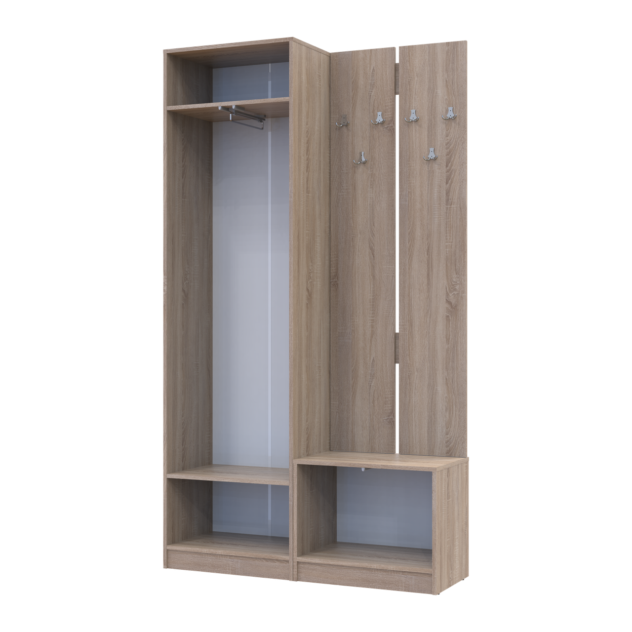 Передпокій Doros Сола 1+3 Doros Дуб Сонома/Білий ДСП 120х40х215 (42005149) 6