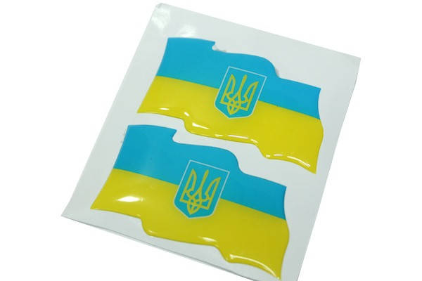 

Наклейка рельефная 2шт 8*4см, (Флаг Украины)