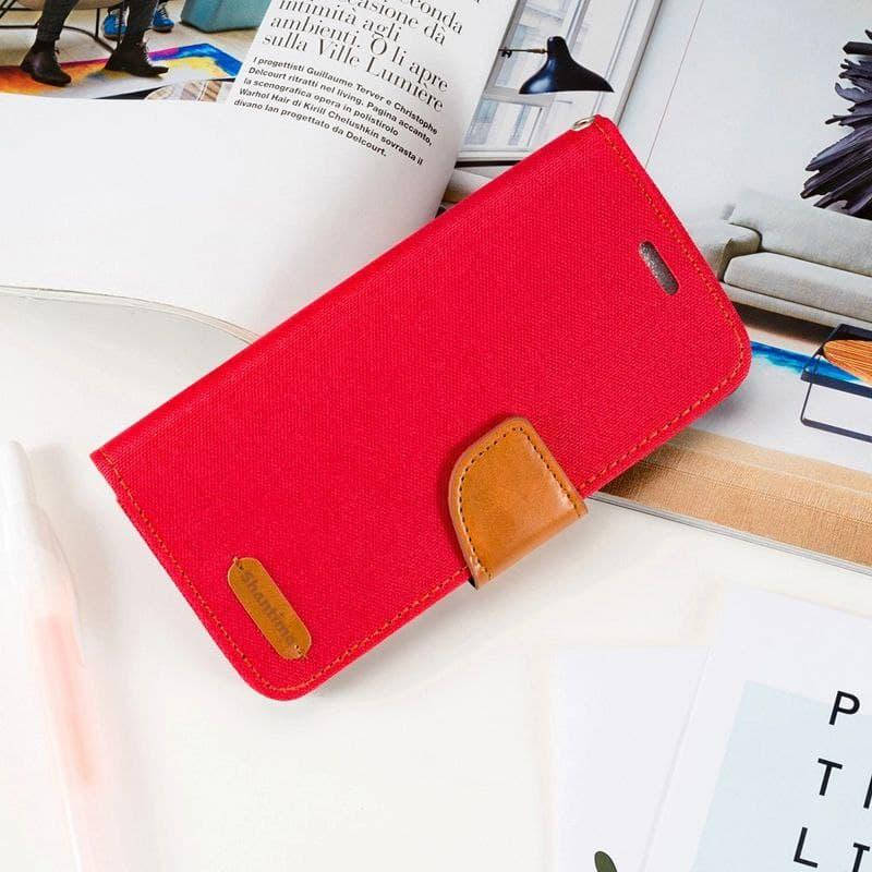 

Чехол-Книжка Textile для Tecno Spark 4 lite цвет Красный