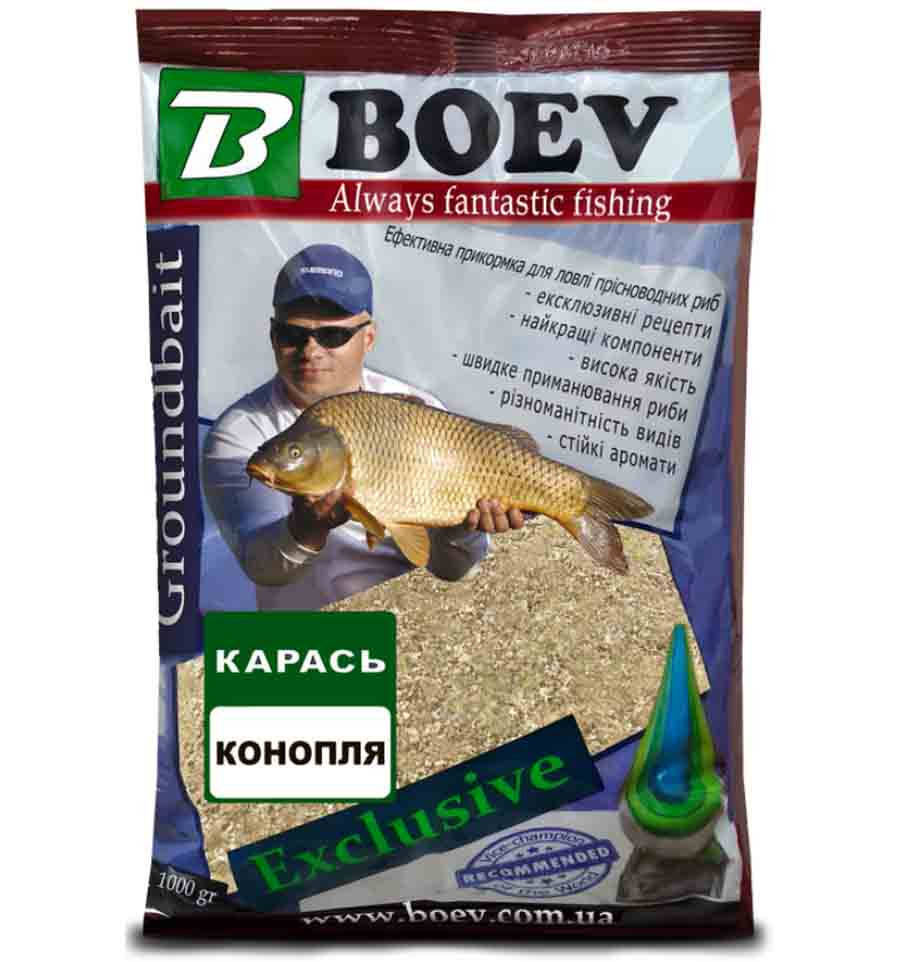 

Прикормка Боева BOEV Exclusive Карась Конопля, 1 кг