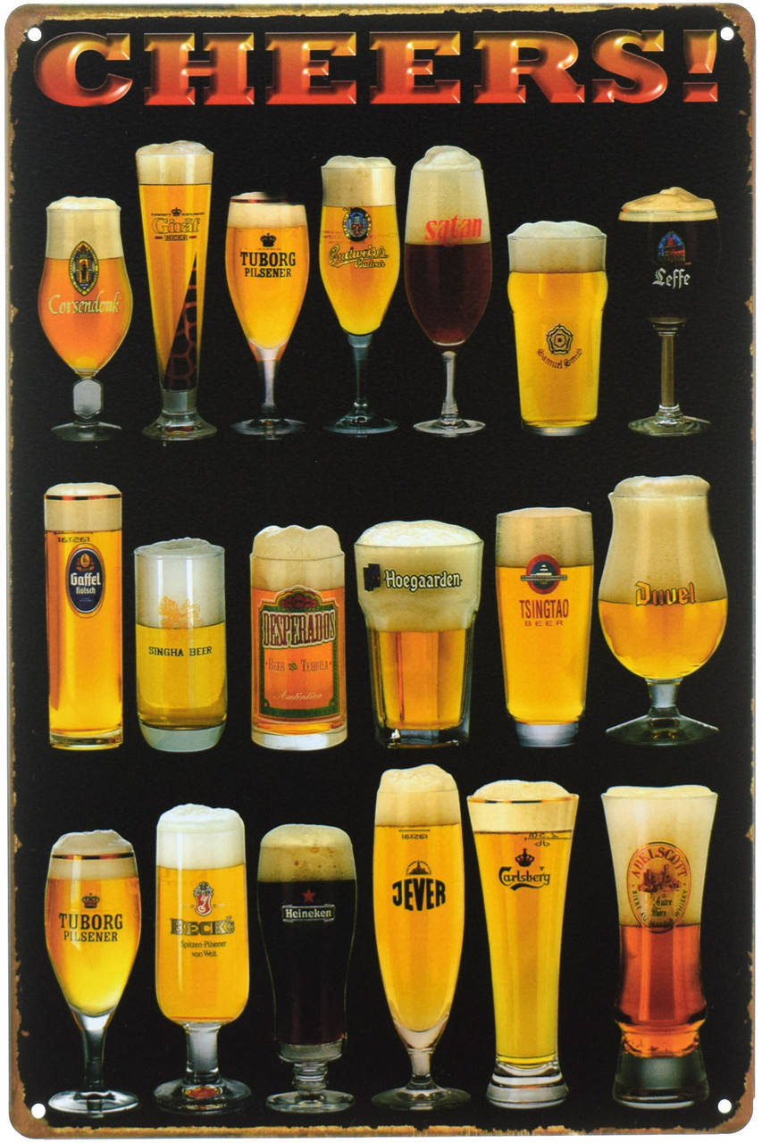 

Металлическая табличка "Cheers! (19 Бокалов)" (ms-00848)
