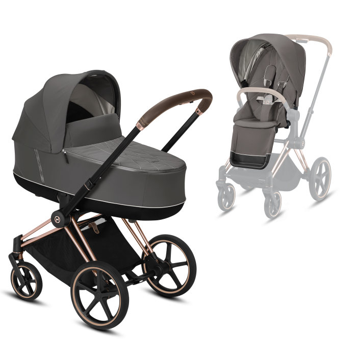 

Коляска Cybex Priam 2 в 1 Soho Grey шасси rose gold