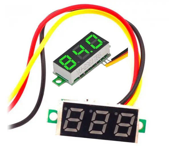 

Вольтметр маленький 0,28-дюймовый зеленый 0-100V, Зелёный