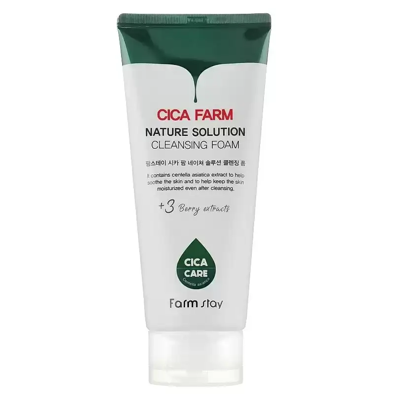 

Пенка с экстрактом центеллы азиатской FarmStay Cica Farm Nature Solution Cleansing Foam 180 ml