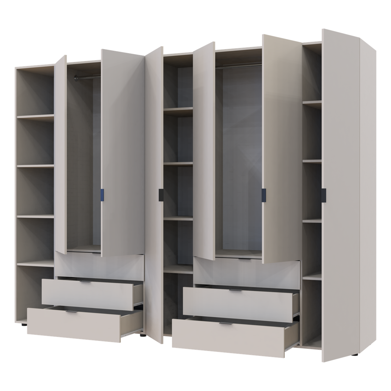 Розпашна Шафа для одягу Doros Гелар з Етажеркою Кашемір 2+4 ДСП 270.7х49.5х203.4 (80737651) 5