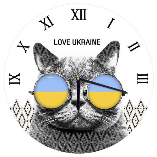 

Часы настенные круглые Кот в очках 36 см (CHR_O_15M082)