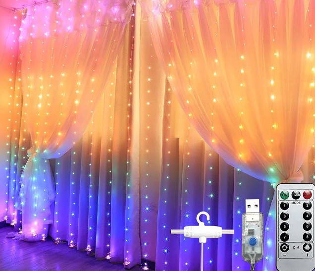 

Светодиодная гирлянда Штора Радуга 8 режимов, ширина 3m * длина 2,8m SK