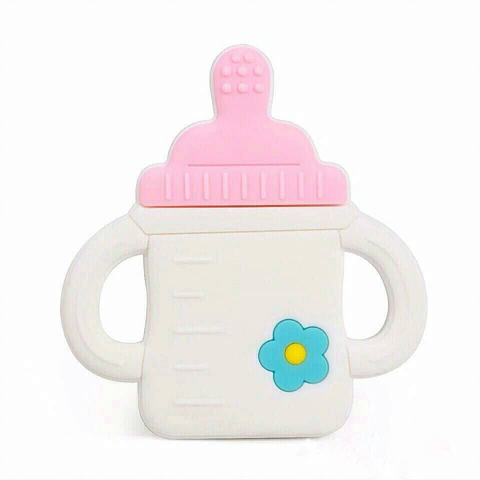 

Бутылочка грызунок (прорезыватель) для зубов силиконовый Розовый