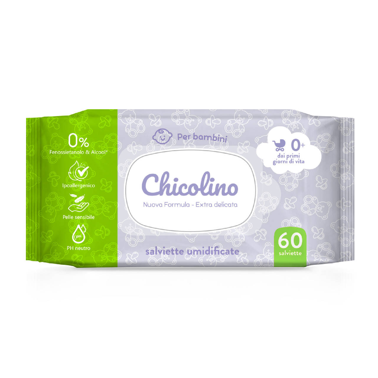 

Chicolino Салфетки влажные для детей с первых дней жизни 60шт NEW (Чиколино)
