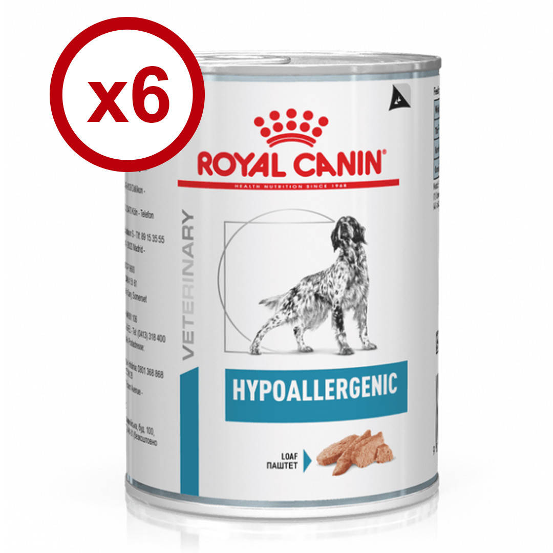 

Royal Canin Hypoallergenic 400г*6шт консерва для собак при пищевой аллергии