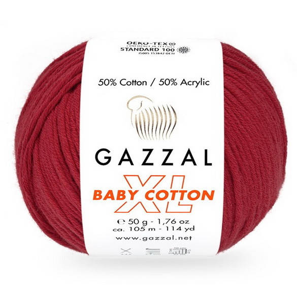 

3439 Пряжа Gazzal Baby Cotton XL