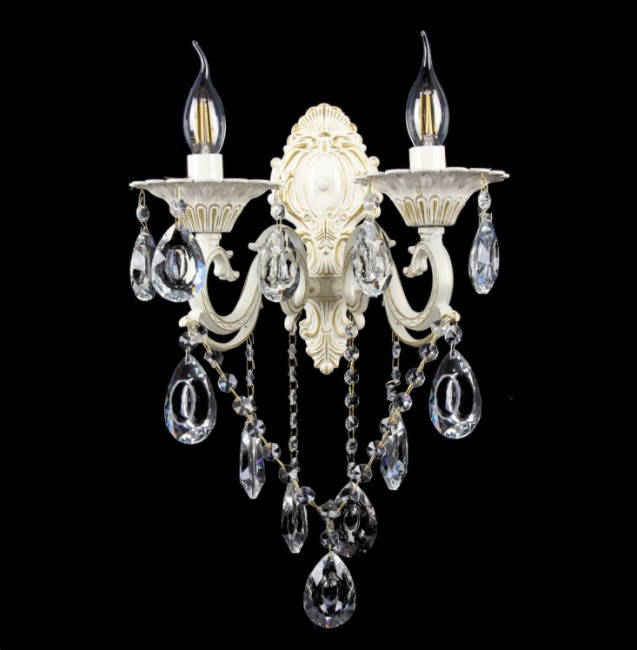 

Бра хрустальное свеча настенный светильник в классическом стиле Splendid-Ray 30-3276-23, Белый