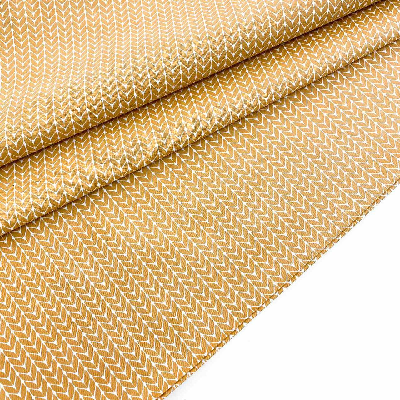 

Сатин "Мелкая косичка на горчичном" 160см, Разные цвета