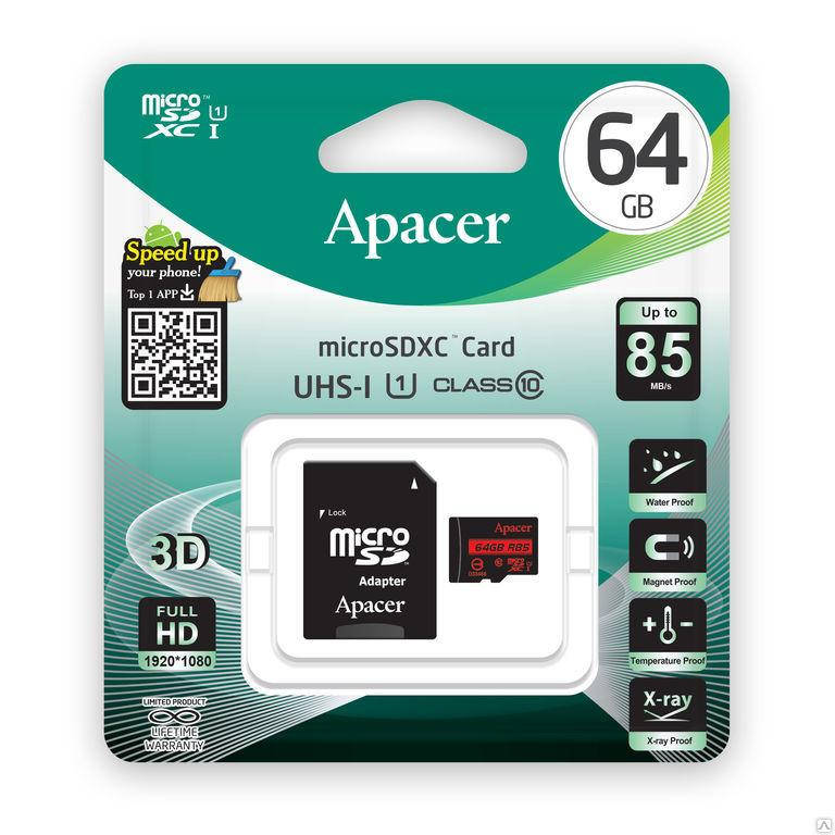 

Карта памяти 64 gb Apacer class 10