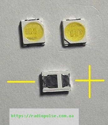 

Светодиод 3528 (2835) smd KONKA 01.JT.2835BPCWS2-C 6V 1,2W 180mA хо