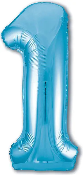 

Фольгированная цифра (102 см) Slim 1 холодный голубой