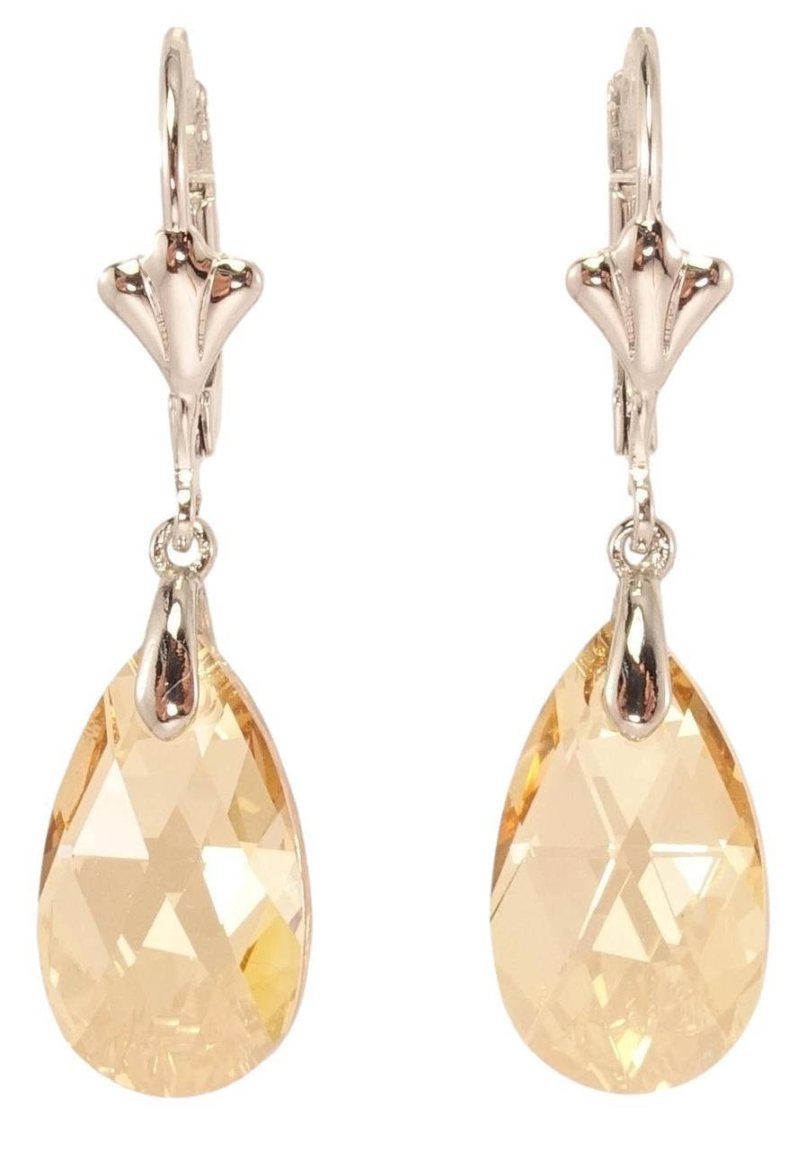 

Серьги Xuping Родий с кристаллами Swarovski французский замок "Кристалл капля Sunshine"