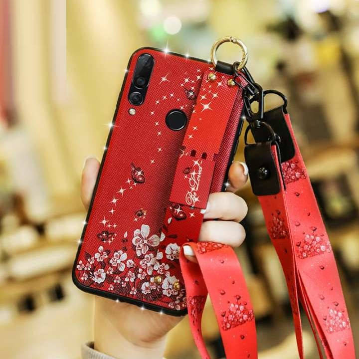 

Чехол Lanyard для Huawei P30 Lite бампер с ремешком Red, Красный