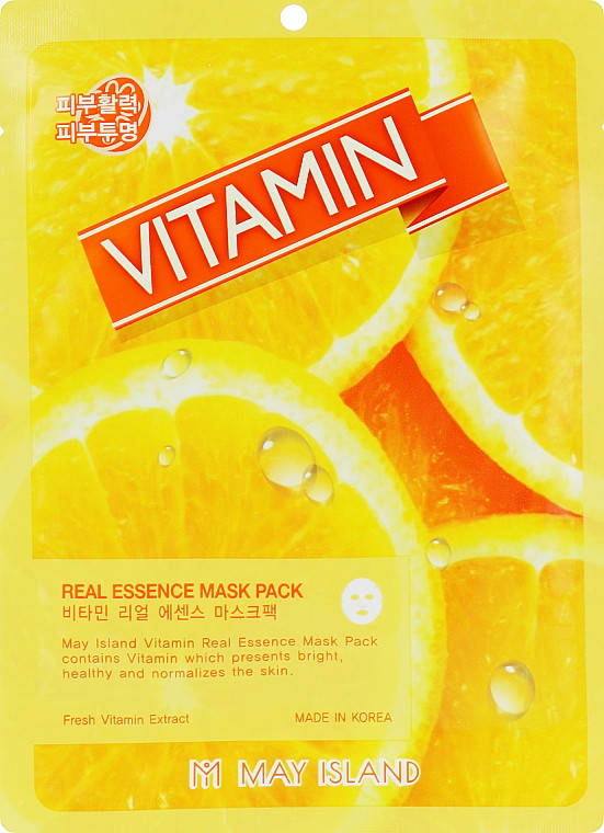 

Тканевая маска для лица с витамином C May Island Real Essence Vitamin Mask Pack 25 г
