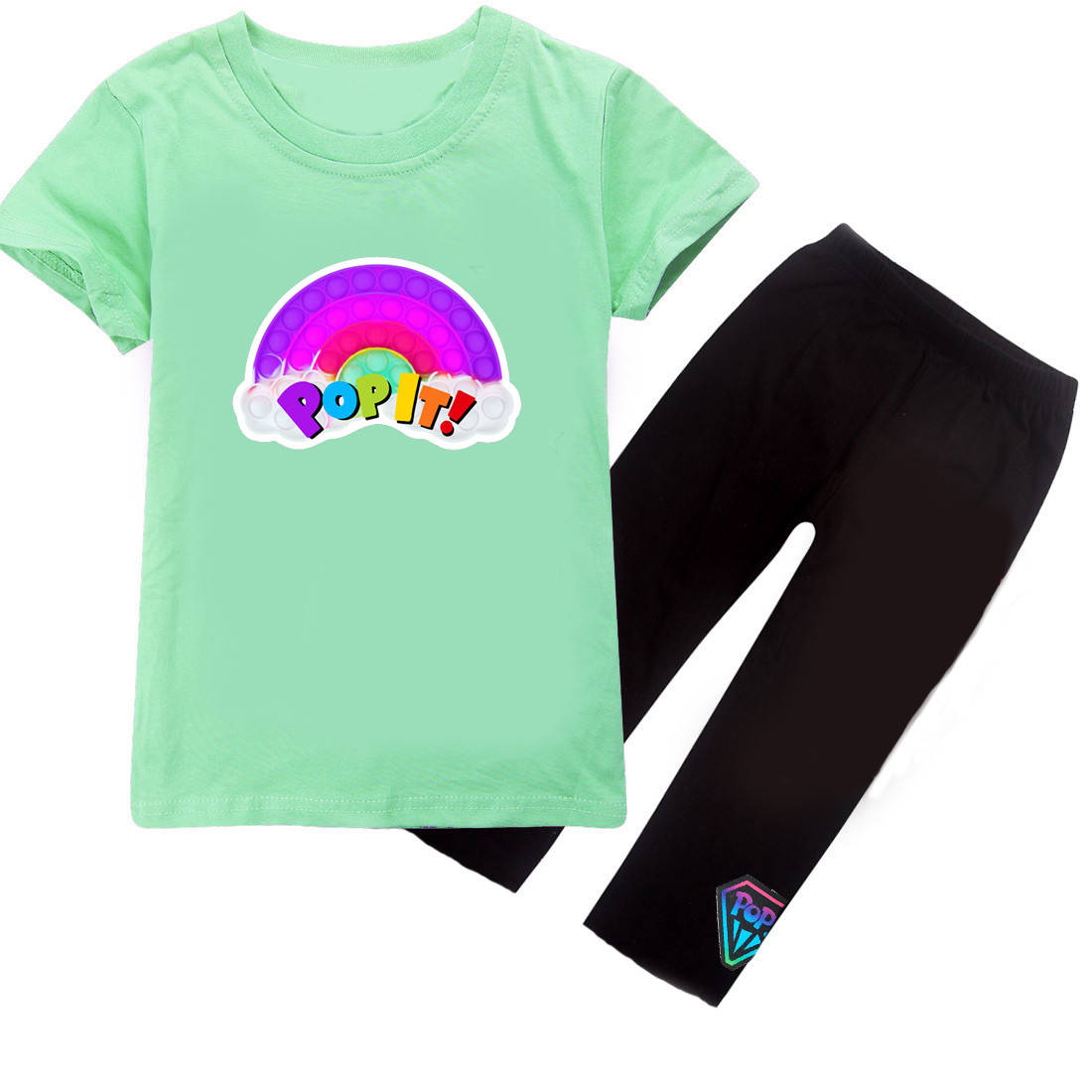 

Летний костюм для девочки, футболка и велосипедки {только 140} AntistreSS, мятный