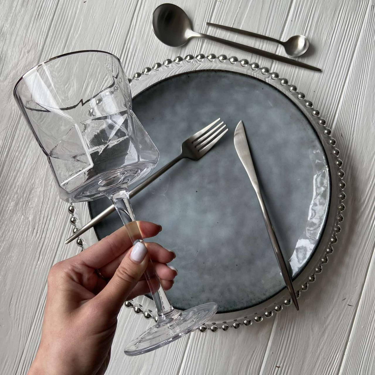 

Бокал для вина DS Crystal Gold Geometry прозрачный ломанной формы 350 мл