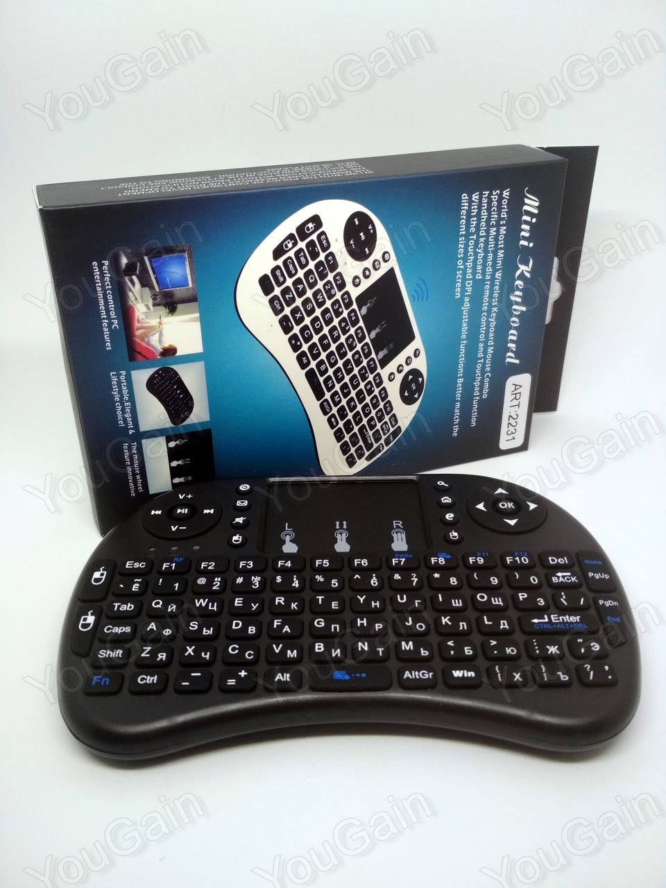 

Беспроводная клавиатура с touchpad MWK08/ i8 (V.1) без подсветки, Черный