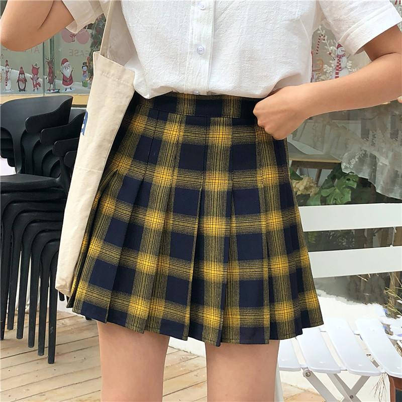 

Юбка в клетку шашечку мини, Желтый