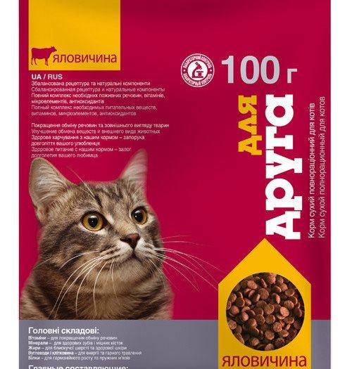 

Сухой корм Для друга для кошек (говядина) 100г O.L.Kar