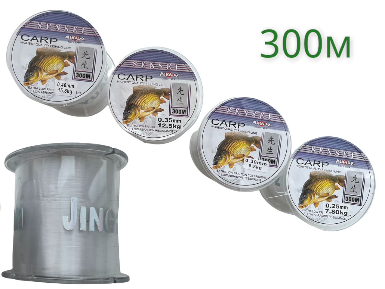 

Леска Mikado Sensei 300м 0.35 12,5кг, Прозрачный