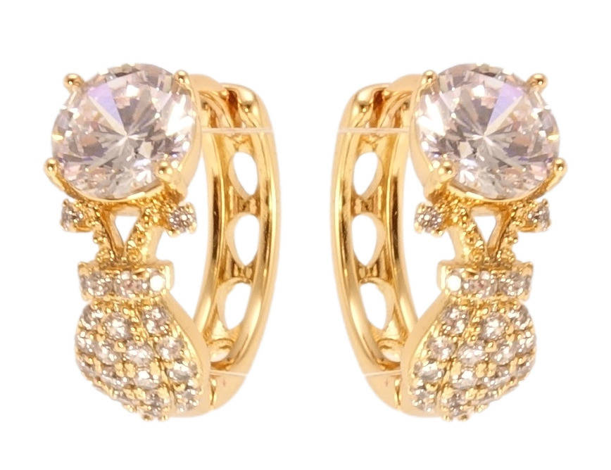 

Серьги Xuping Позолота 18K колечки "Кристальная фантазия"