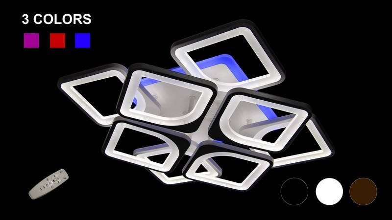 

Люстра светодиодная с диммируеммым пультом 135 Ватт 5543-4+4S Color LED