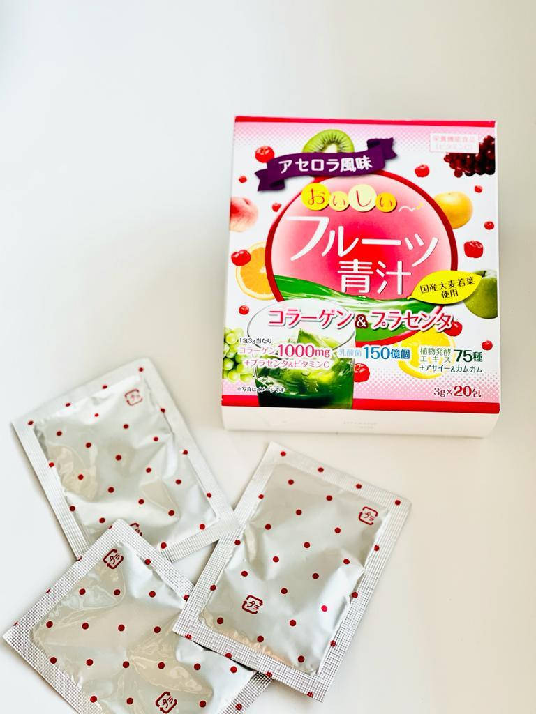 

Аодзиру с коллагеном и плацентой со вкусом фруктов YUWA Aojiru (20 шт)