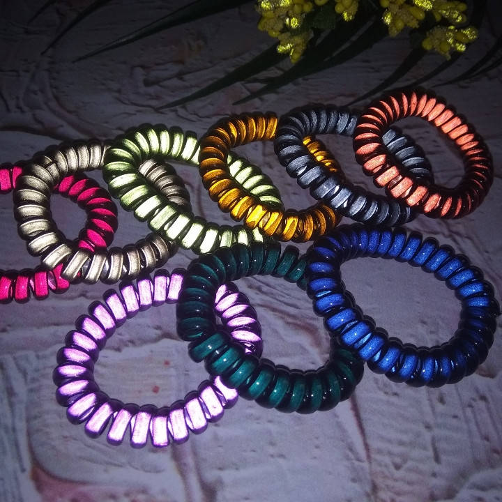 

Резинки силиконовые спираль светоотражающие 55 мм