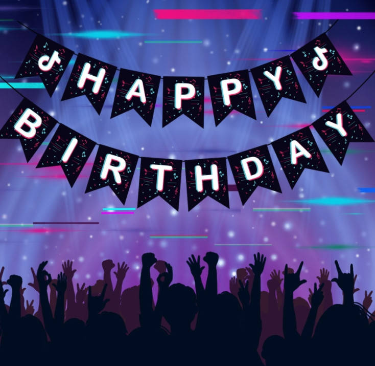 

Праздничная бумажная гирлянда Happy Birthday Тик Ток, гирлянда в стиле Тик Ток, 3 метра