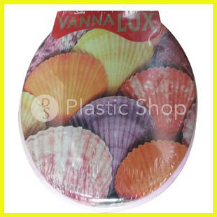 

Крышка на Унитаз мягкая с рисунком Ракушки, Песочный