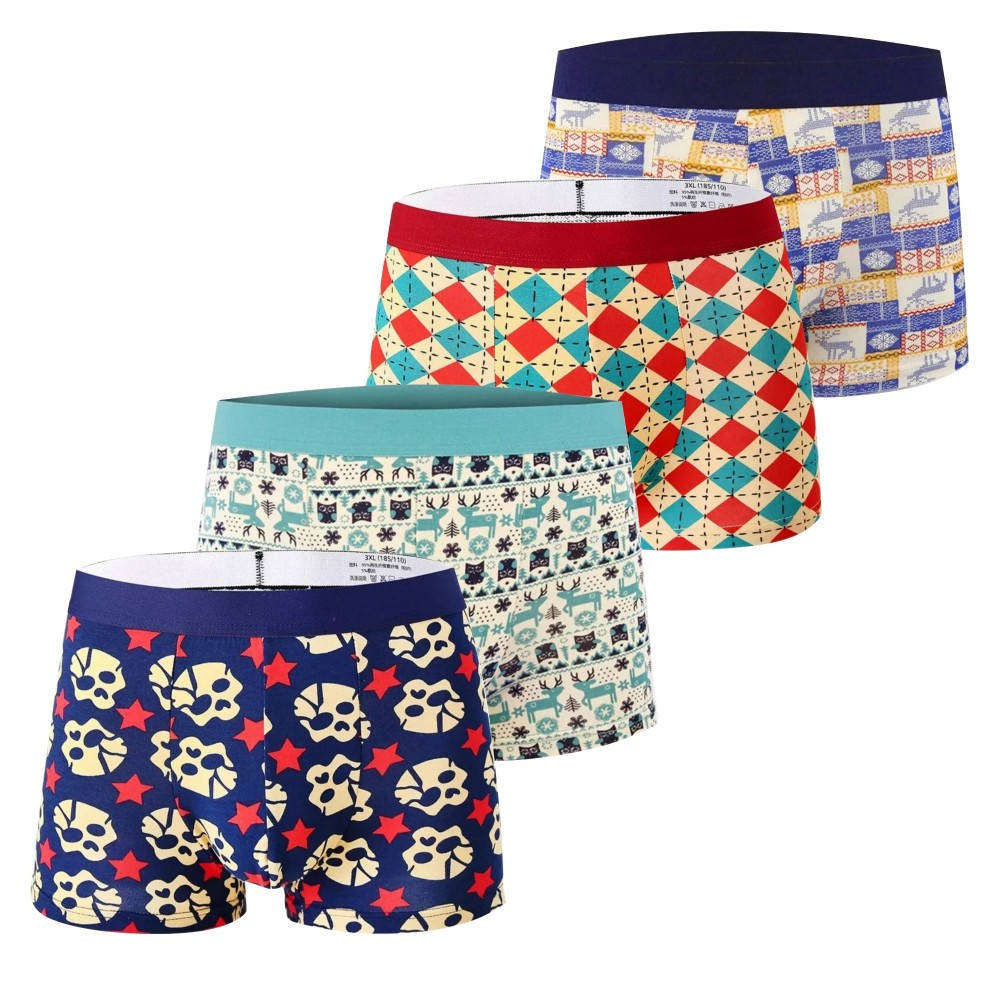 

Набор мужских трусов боксёров с принтом 4 шт.