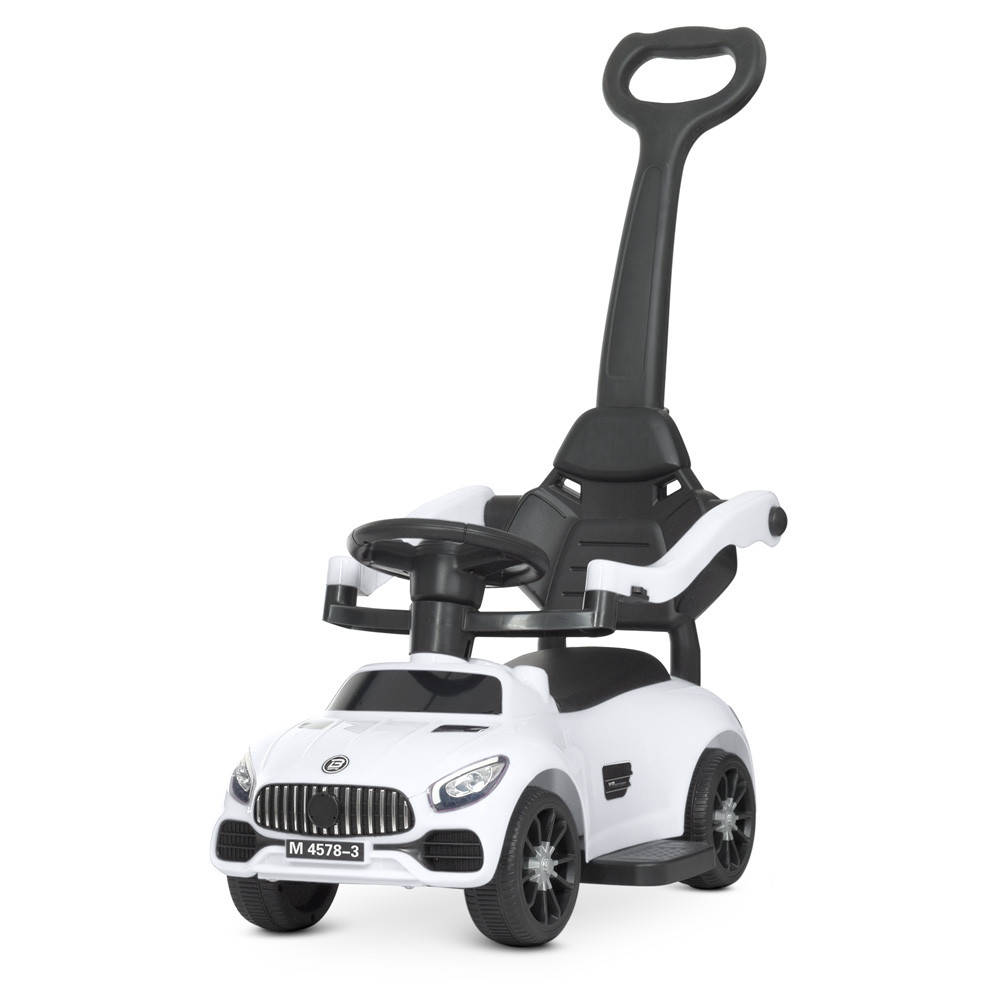 

*Каталка - толокар с родительской ручкой Bambi БЕЛАЯ арт. 4578-1