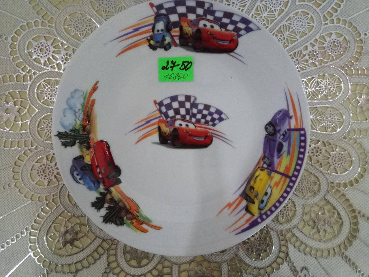 

Тарелка детская №7 Тачки, Белый