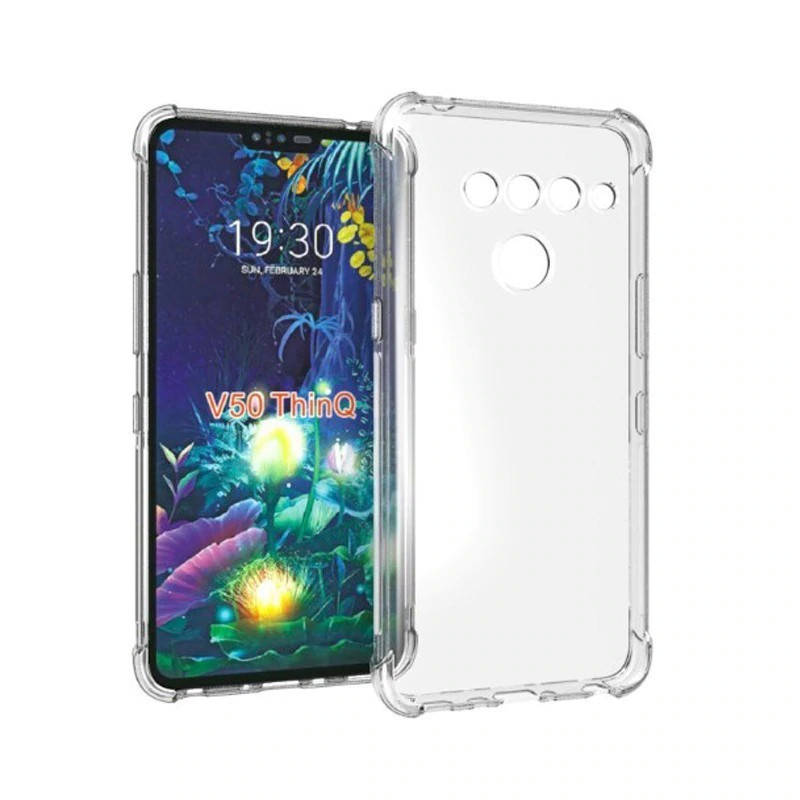

Силиконовый чехол с усиленными углами для LG V50 прозрачный противоударный