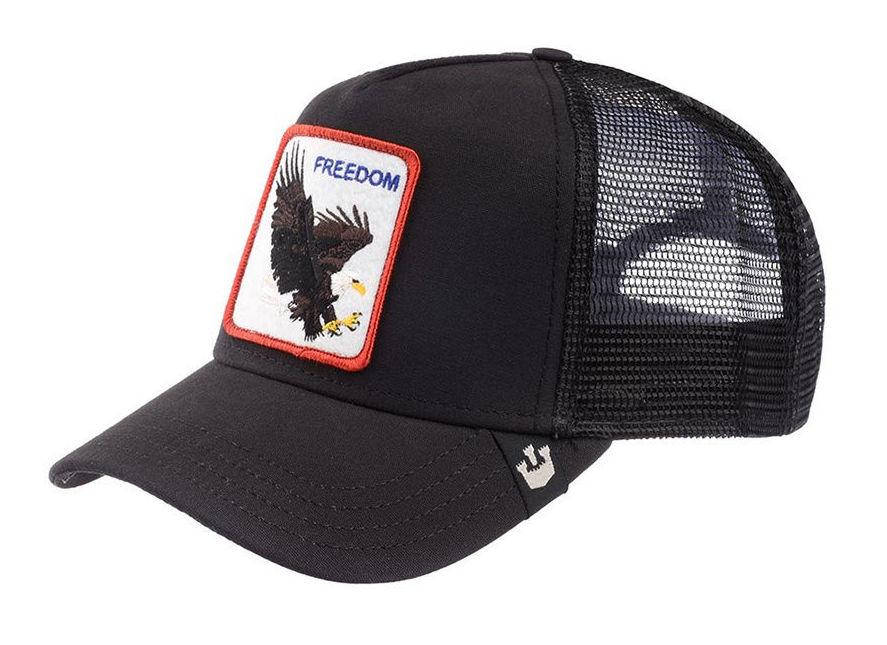 

Кепка Бейсболка Тракер с сеткой Goorin Brothers Animal Farm Freedom с Орлом Черная, Черный