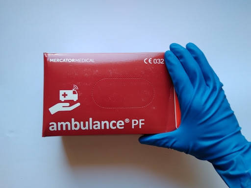 

Латексные синие плотные перчатки Ambulance размер S, Синий