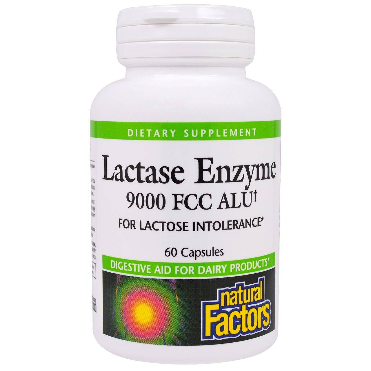 

Natural Factors, Lactase Enzyme, 9000 FCC ALU, 60 капсул