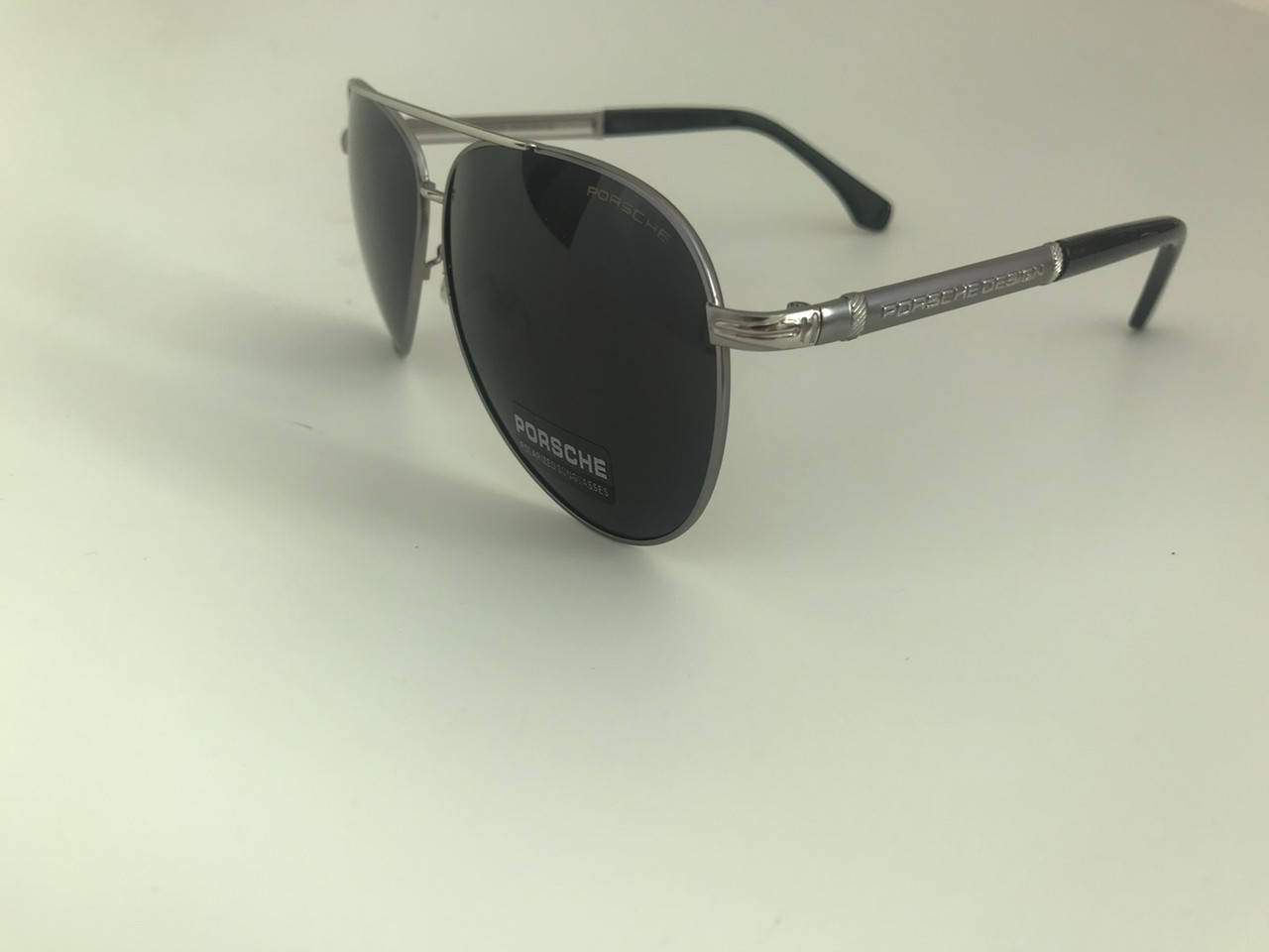 

Очки мужские солнцезащитные с логотипом Porshe Design Порше SILVER complete, Черный