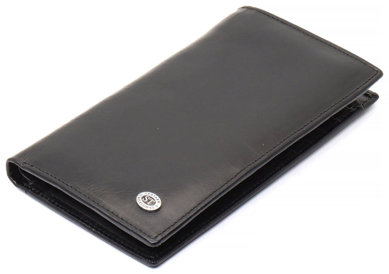 

Черный мужской купюрник из натуральной кожи без фиксации ST Leather B-MS35
